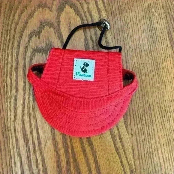 🌈 6/$60, Pawaboo Pet Cap, Small, Red, Neck Strap, Adjustable - Picture 5 of 7